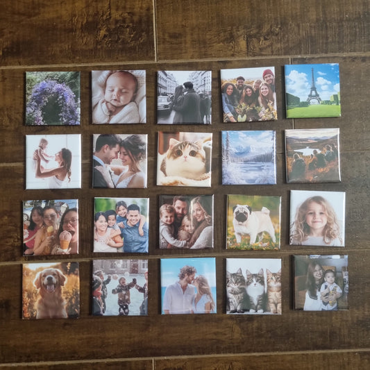 Set of 20 | Custom Photo Magnets 2"x2" square | Fridge Magnets | Personalized Magnets | Fun Magnets | Professional Photographs | Instagram Photos | Memories
