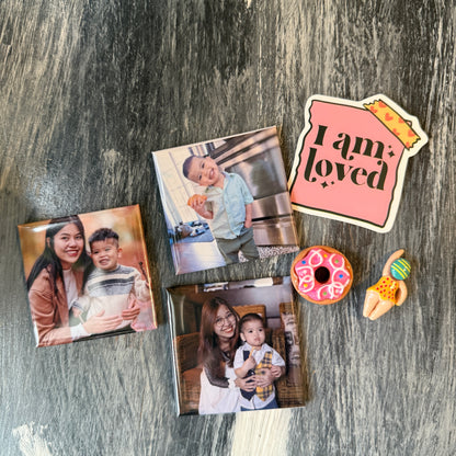 Set of 3 | Fridge Photo Magnets – 2" x 2" Square | Personalized Picture Magnets